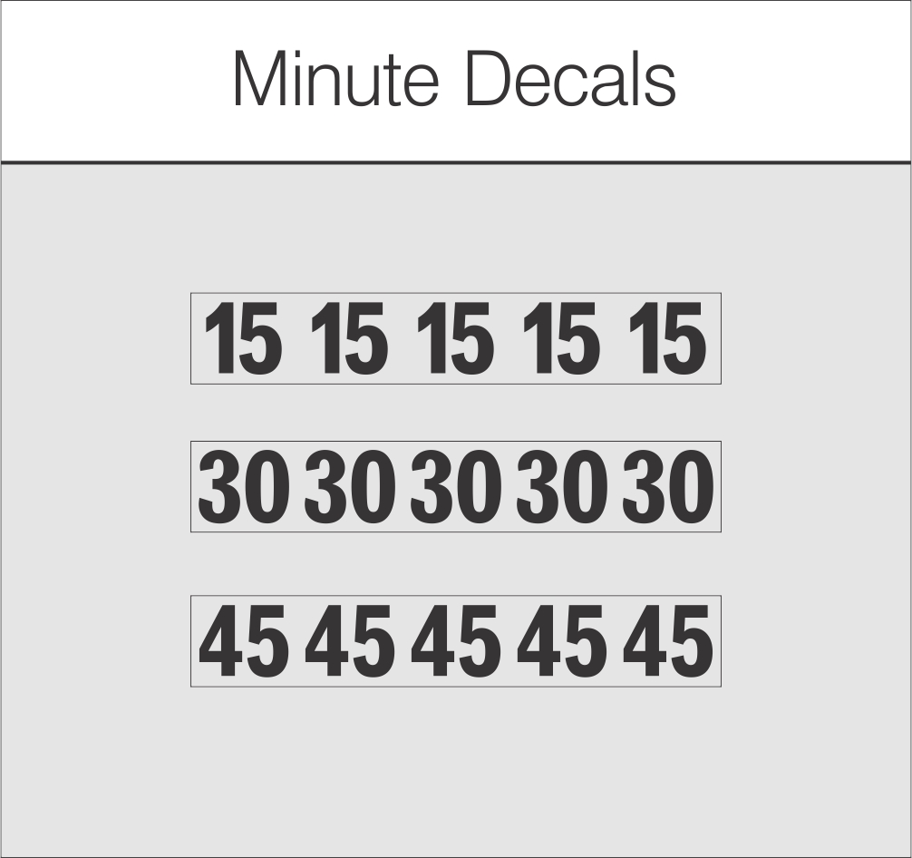 Minute Decals $1.25