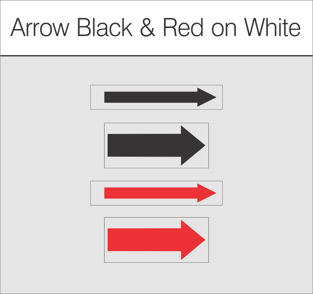 Arrow Black & Red on White