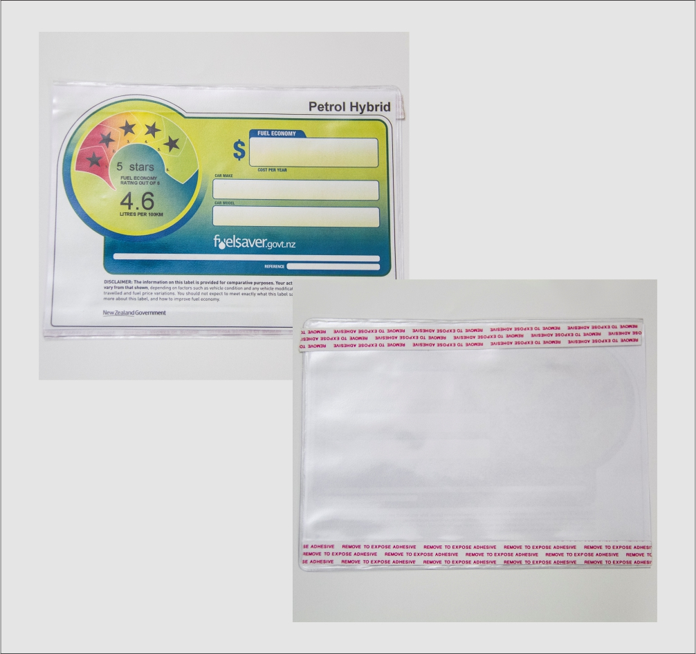 AWCN20 Clear PVC Vinyl Pocket with Adhesive Tape Side Loading